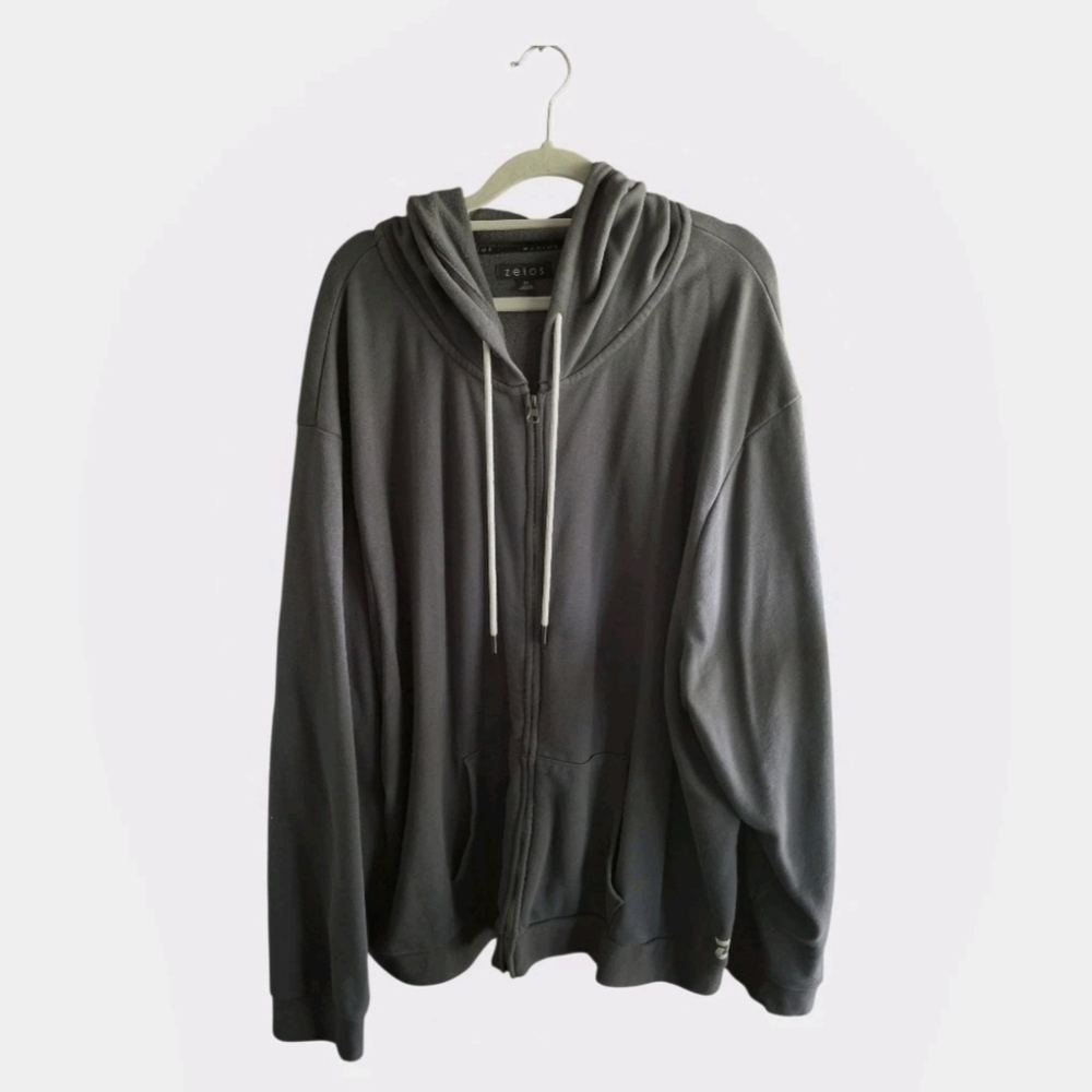 Zelos Mens Gray Full Zip Hoodie 3X